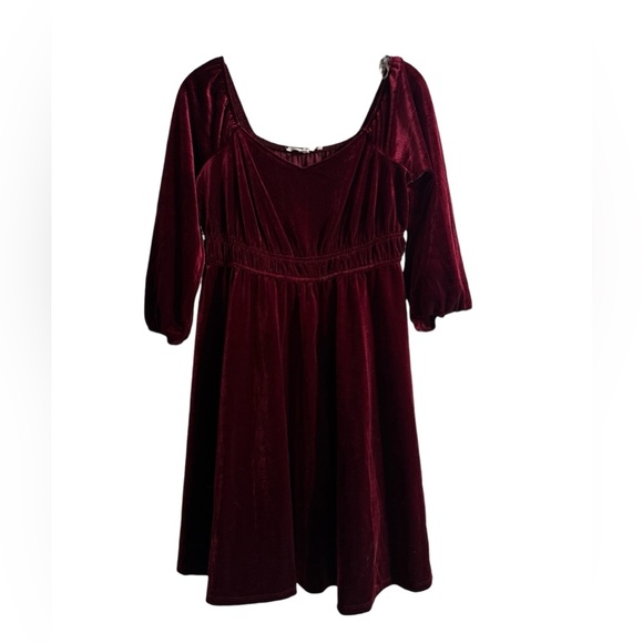 Celebrity Pink Dresses & Skirts - Celebrity Pink Maroon Burgundy Velvet Baby Doll Party Dress Small Medium